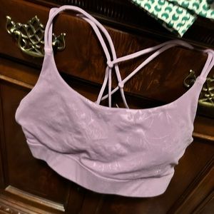 Zyia Actuve Light Lilac Floral Double Strap Sports Bra